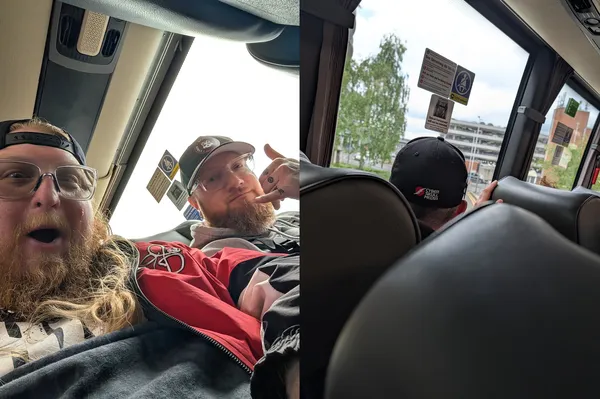 Taking a bus from London to Brighton!